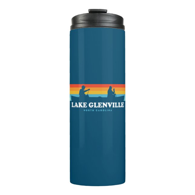 Lake Glenville North Carolina Canoe Thermal Tumbler (Front)