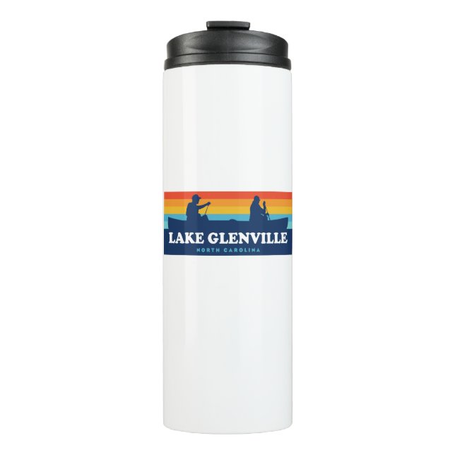 Lake Glenville North Carolina Canoe Thermal Tumbler (Front)