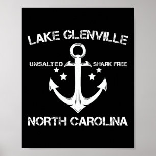 Lake Glenville North Carolina Funny Fishing Campin Poster