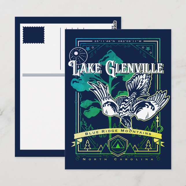 lake glenville north carolina geobird postcard (Front/Back)