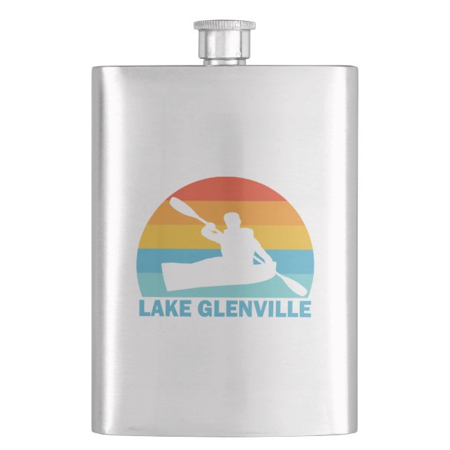 Lake Glenville North Carolina Kayak Hip Flask (Front)