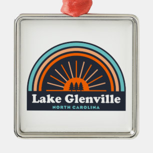 Lake Glenville North Carolina Rainbow Metal Tree Decoration
