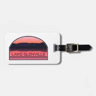 Lake Glenville North Carolina Red Sunrise Luggage Tag
