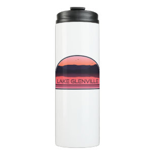 Lake Glenville North Carolina Red Sunrise Thermal Tumbler