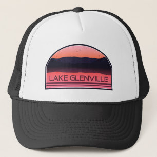Lake Glenville North Carolina Red Sunrise Trucker Hat