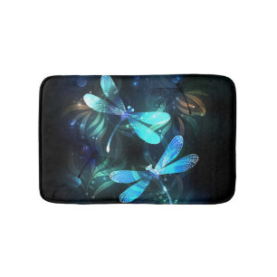 Lake Glowing Dragonflies Bath Mat