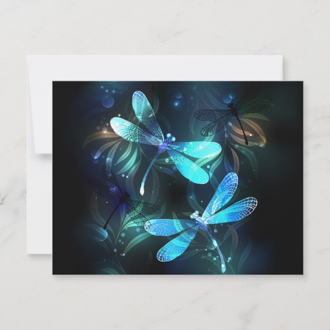 Lake Glowing Dragonflies Card (Front)