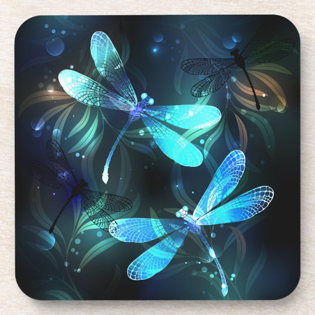 Lake Glowing Dragonflies Coaster (Front)