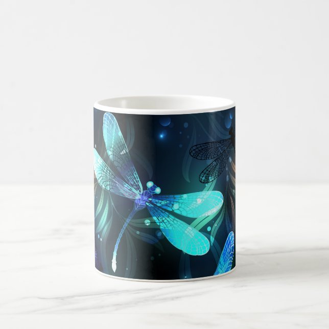Lake Glowing Dragonflies Coffee Mug (Center)