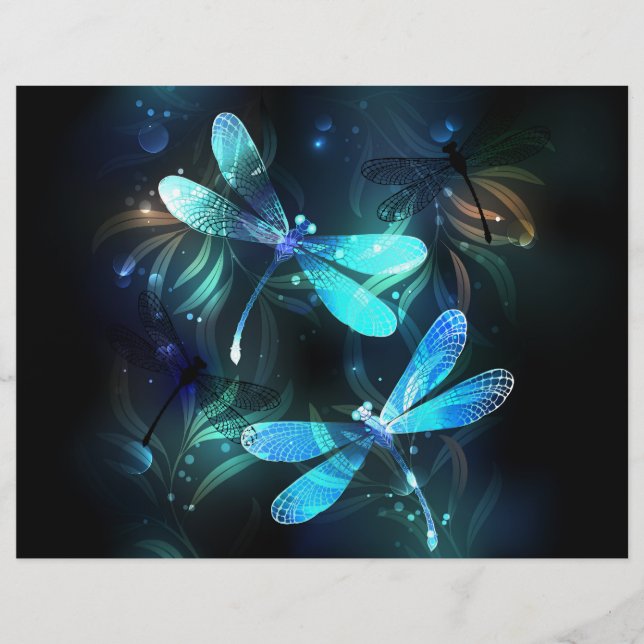 Lake Glowing Dragonflies Custom Letterhead (Front)