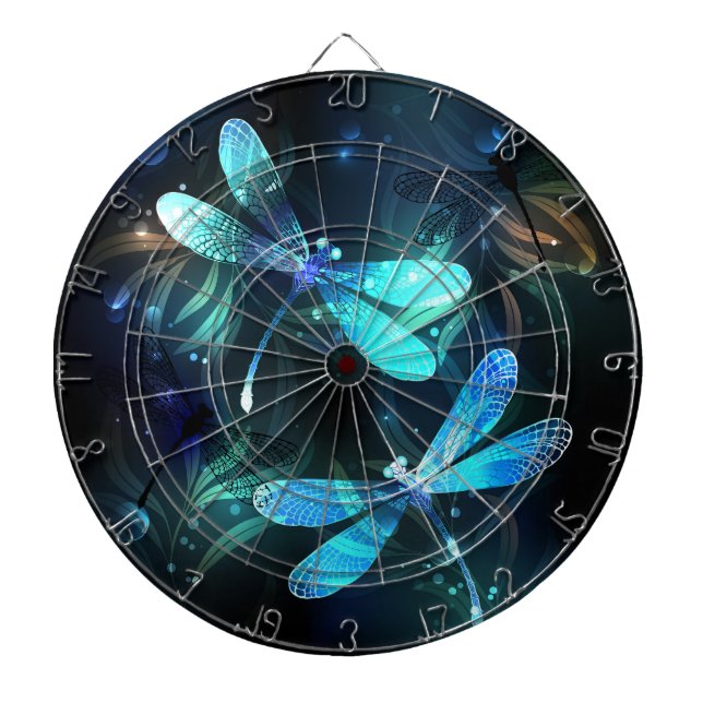 Lake Glowing Dragonflies Dartboard (Front)