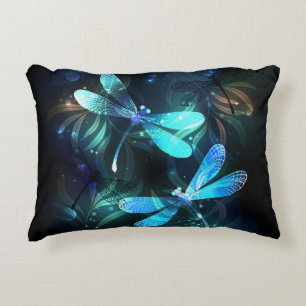 Lake Glowing Dragonflies Decorative Cushion