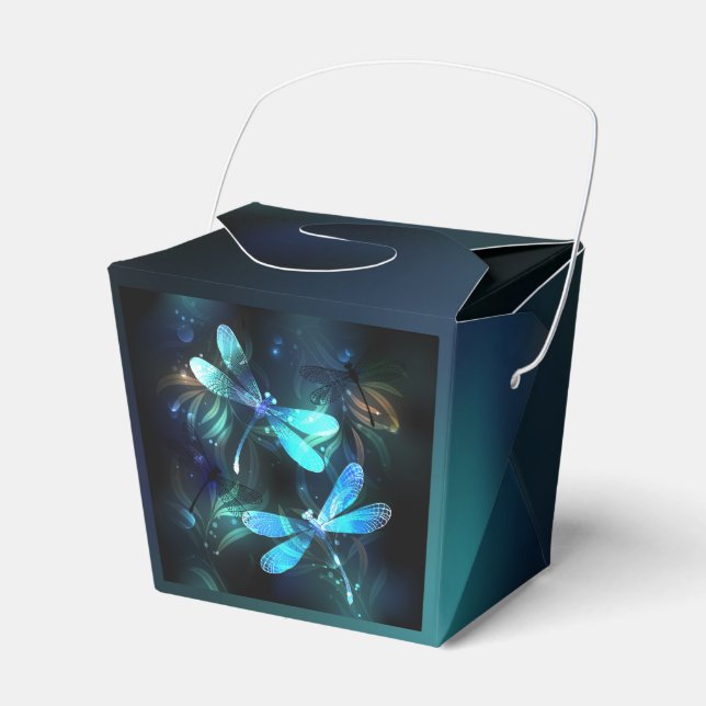 Lake Glowing Dragonflies Favour Box (Front Side)