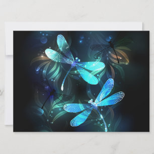 Lake Glowing Dragonflies Holiday Card