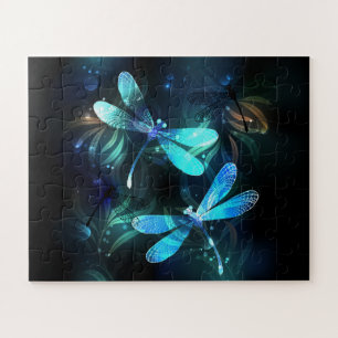 Lake Glowing Dragonflies Jigsaw Puzzle
