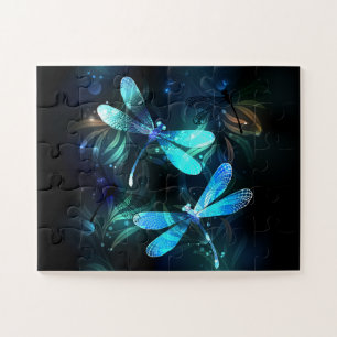 Lake Glowing Dragonflies Jigsaw Puzzle