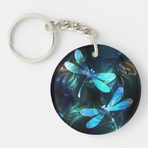 Lake Glowing Dragonflies Key Ring