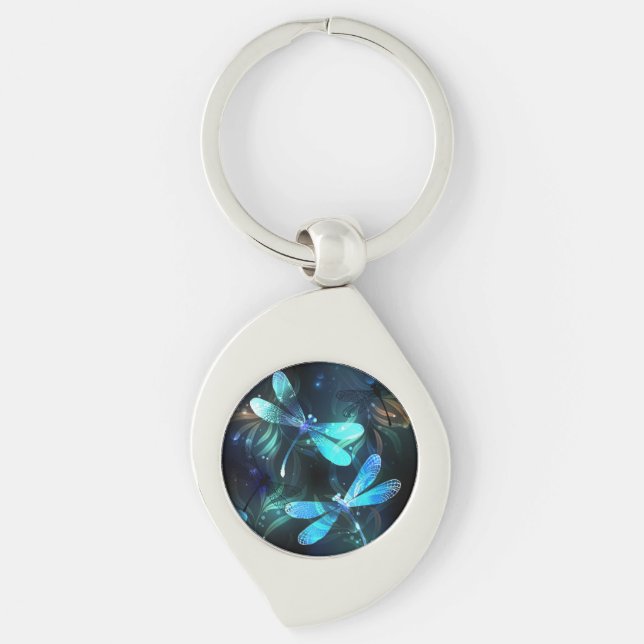 Lake Glowing Dragonflies Key Ring (Front)