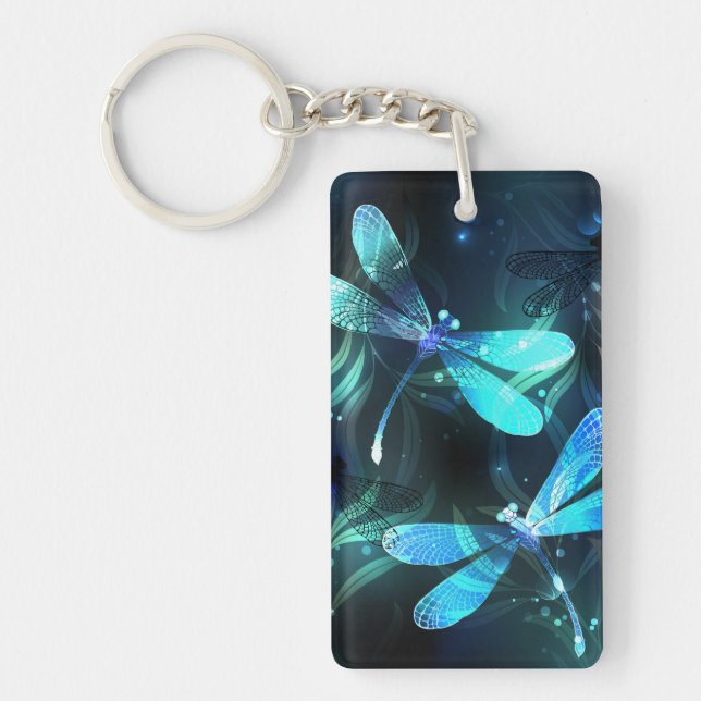 Lake Glowing Dragonflies Key Ring (Front)