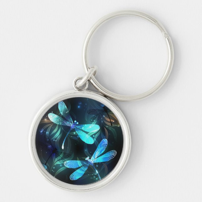Lake Glowing Dragonflies Key Ring (Front)