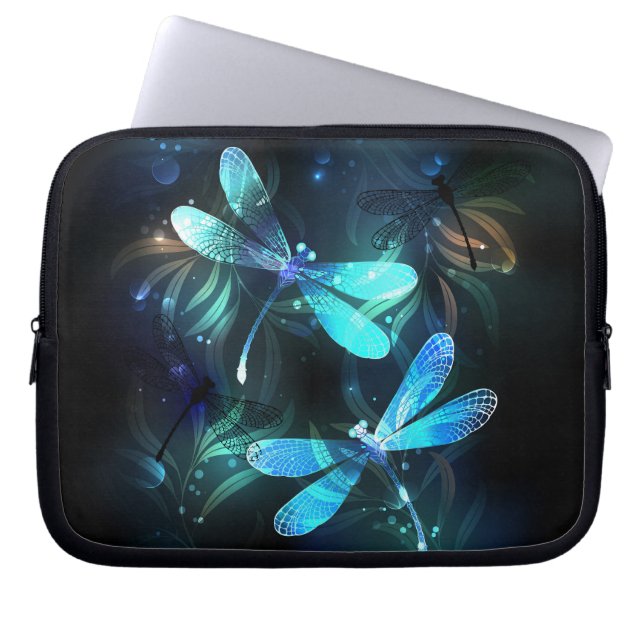 Lake Glowing Dragonflies Laptop Sleeve (Front)