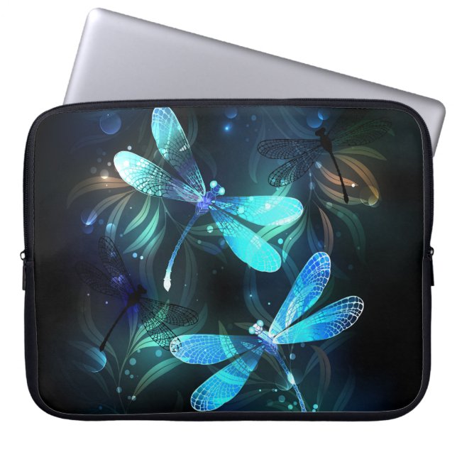 Lake Glowing Dragonflies Laptop Sleeve (Front)