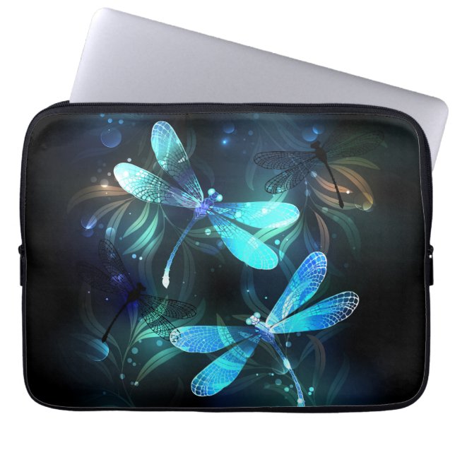 Lake Glowing Dragonflies Laptop Sleeve (Front)