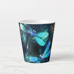 Lake Glowing Dragonflies Latte Mug