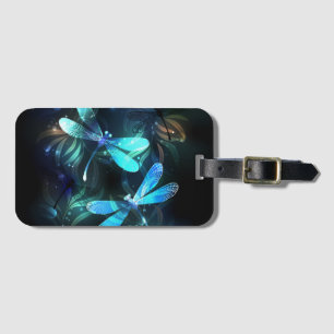 Lake Glowing Dragonflies Luggage Tag