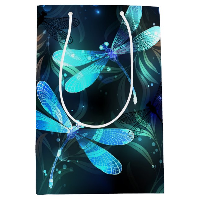 Lake Glowing Dragonflies Medium Gift Bag (Front)