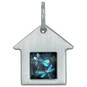 Lake Glowing Dragonflies Pet ID Tag