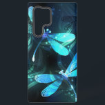 Lake Glowing Dragonflies Samsung Galaxy Case<br><div class="desc">Two transparent,  luminous,  turquoise,  artistically drawn dragonflies on night background with luminescent lake algae and fireflies. Glowing dragonfly.</div>