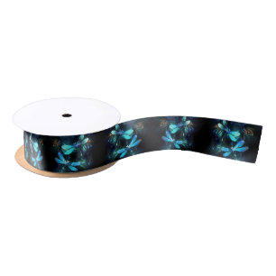 Lake Glowing Dragonflies Satin Ribbon