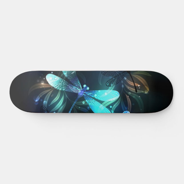 Lake Glowing Dragonflies Skateboard (Horz)