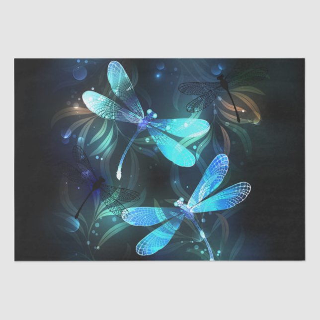Lake Glowing Dragonflies Tissue Paper (Front)