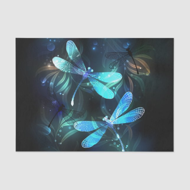 Lake Glowing Dragonflies Tissue Paper (Front)