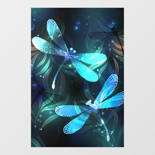 Lake Glowing Dragonflies Window Cling (Sheet)