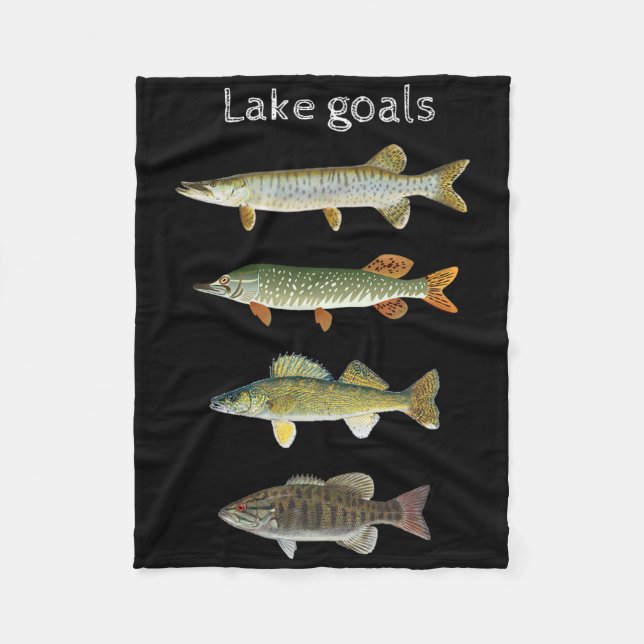 Lake Goals Fishing Musky Pike Walleye Small Mouth  Fleece Blanket (Front)