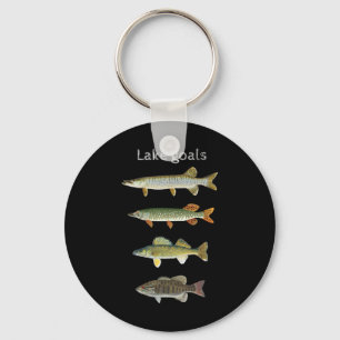 Lake Goals Fishing Musky Pike Walleye Small Mouth  Key Ring