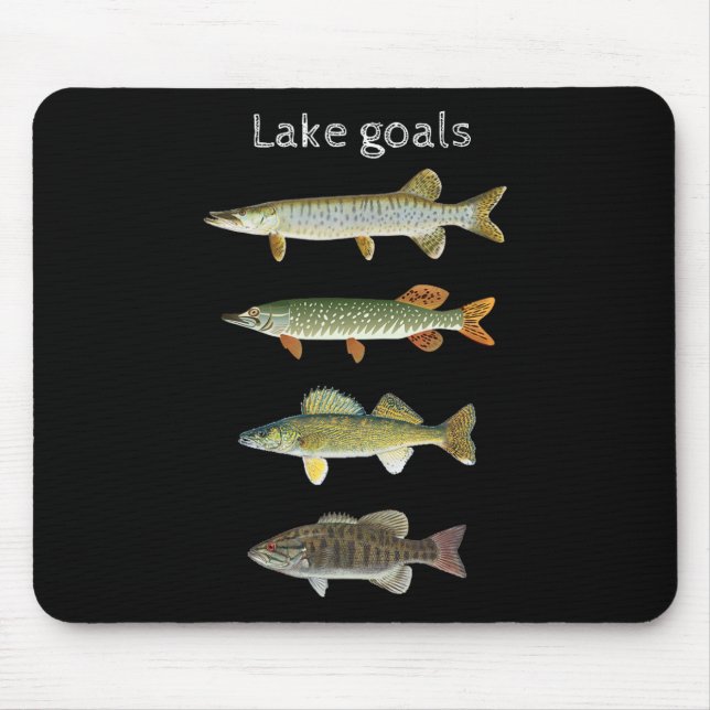 Lake Goals Fishing Musky Pike Walleye Small Mouth  Mouse Mat (Front)
