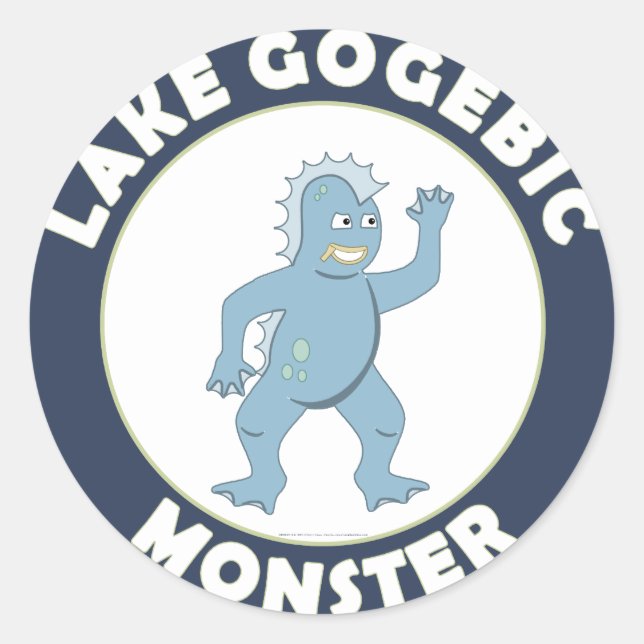 Lake Gogebic Monster Classic Round Sticker (Front)
