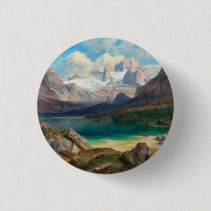 Lake Gosau With A View Of The Dachstein Massif 3 Cm Round Badge