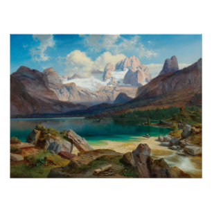 Lake Gosau With A View Of The Dachstein Massif Poster