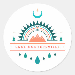 lake guntersville alabama rainbow moon classic round sticker