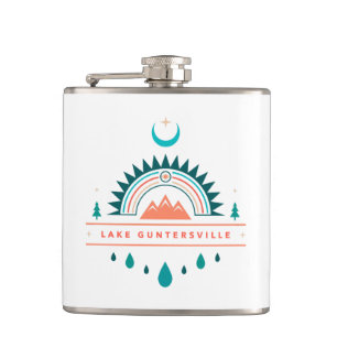 lake guntersville alabama rainbow moon hip flask