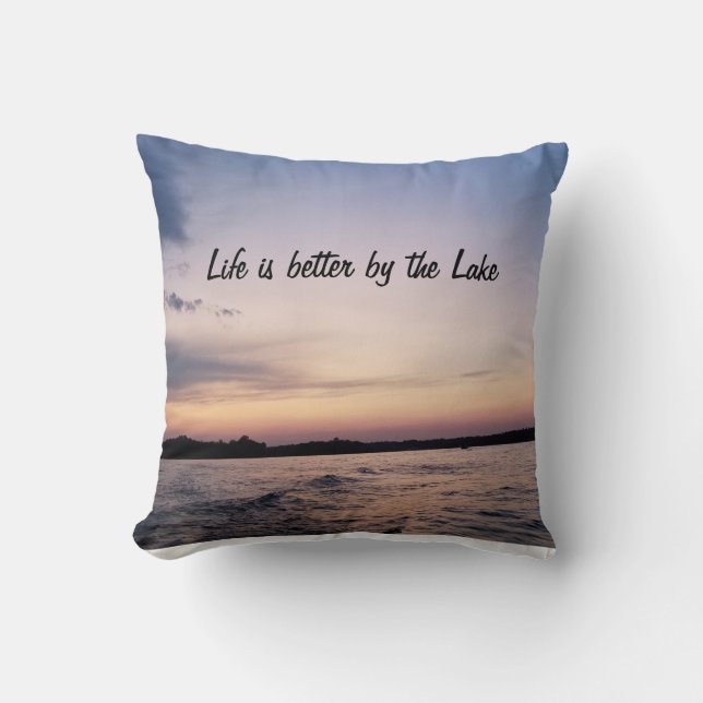 Lake Hamilton "Life is better by the Lake" Pillow (Front)
