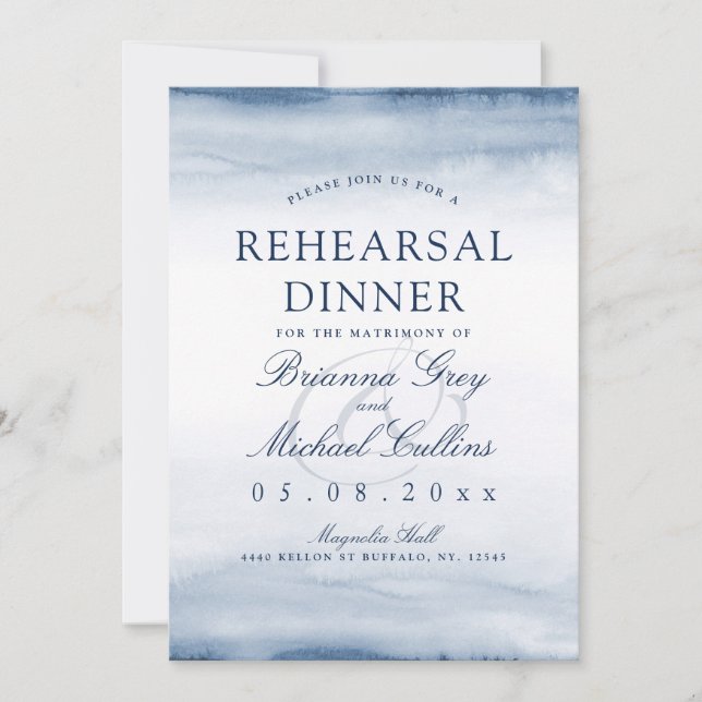 Lake Harbour Fog | Rehearsal Dinner Invite (Front)