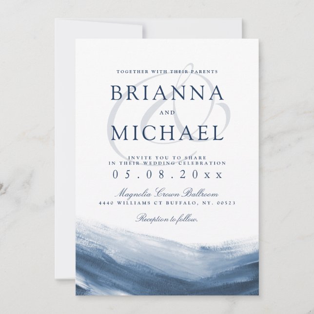 Lake Harbour Morning Wedding Invitation (Front)