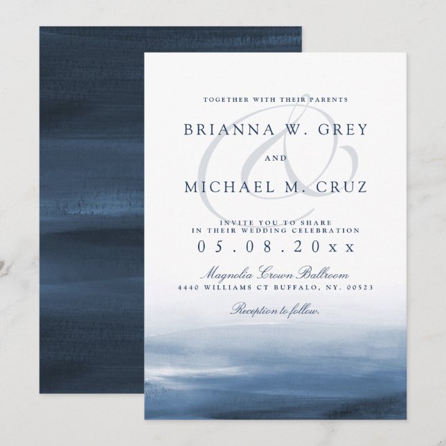 Lake Harbour Wedding Invitation (Front/Back)