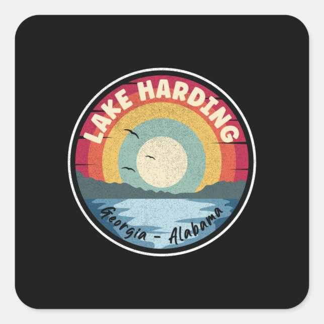 Lake Harding Georgia-Alabama Colorful Square Sticker (Front)